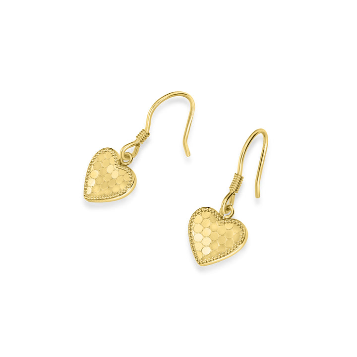 Yellow Gold Plated Heart Earring in 925 Sterling Silver