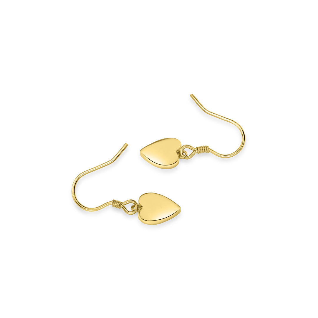 Yellow Gold Plated Heart Earring in 925 Sterling Silver