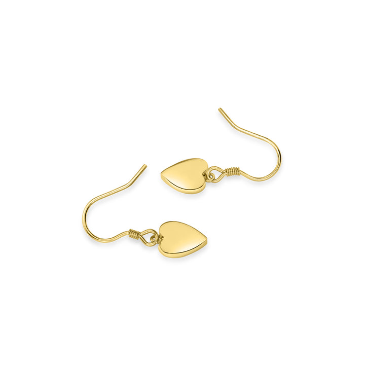 Yellow Gold Plated Heart Earring in 925 Sterling Silver