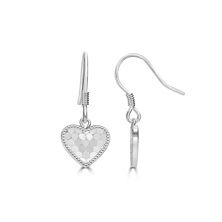 White Rhodium Plated Heart Earring in 925 Sterling Silver