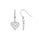 White Rhodium Plated Heart Earring in 925 Sterling Silver