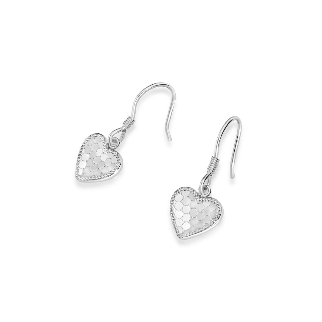 White Rhodium Plated Heart Earring in 925 Sterling Silver