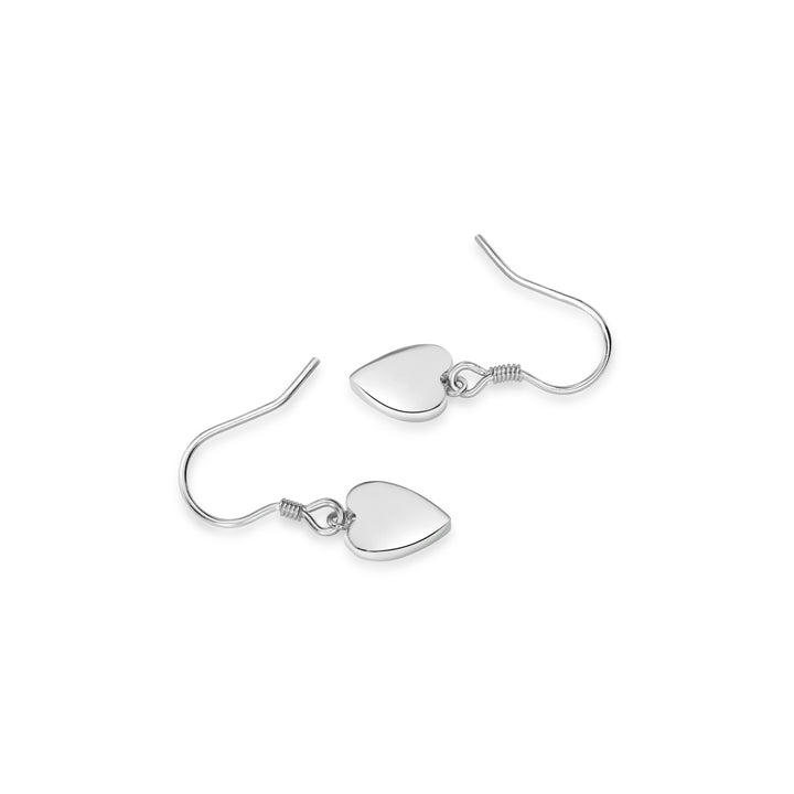 White Rhodium Plated Heart Earring in 925 Sterling Silver