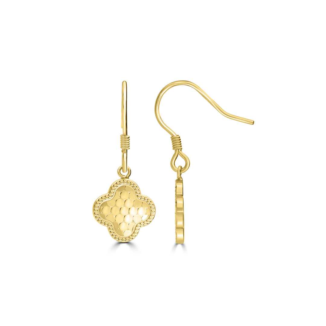 Yellow Gold Plated Dangle Earring in 925 Sterling Silver