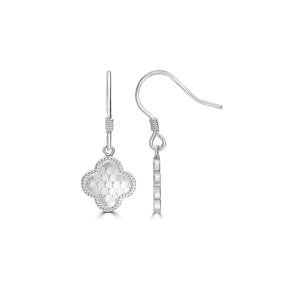 White Rhodium Plated Dangle Earring in 925 Sterling Silver