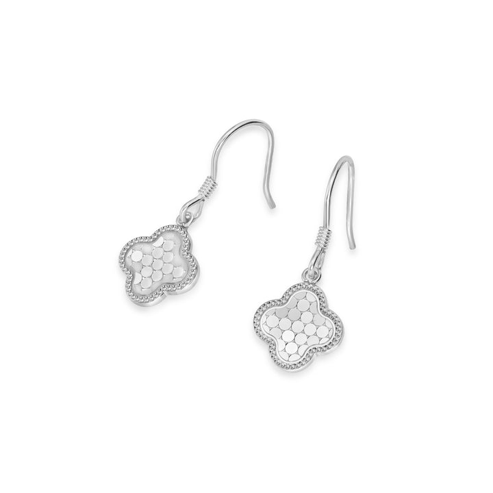 White Rhodium Plated Dangle Earring in 925 Sterling Silver