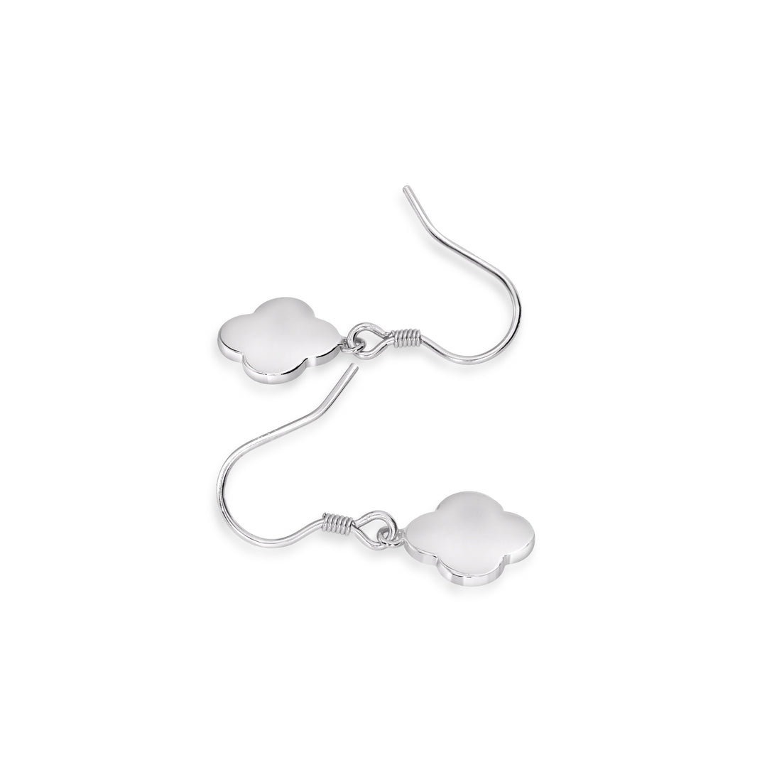 White Rhodium Plated Dangle Earring in 925 Sterling Silver