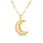 Yellow Gold Plated Half Moon Pendant in 925 Sterling Silver