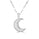 White Rhodium Plated Half Moon Pendant in 925 Silver