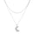 White Rhodium Plated Half Moon Necklace in 925 Silver