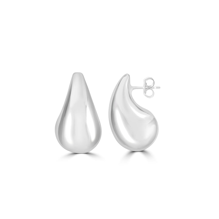 White Rhodium Plated Drop Earring in 925 Sterling Silver