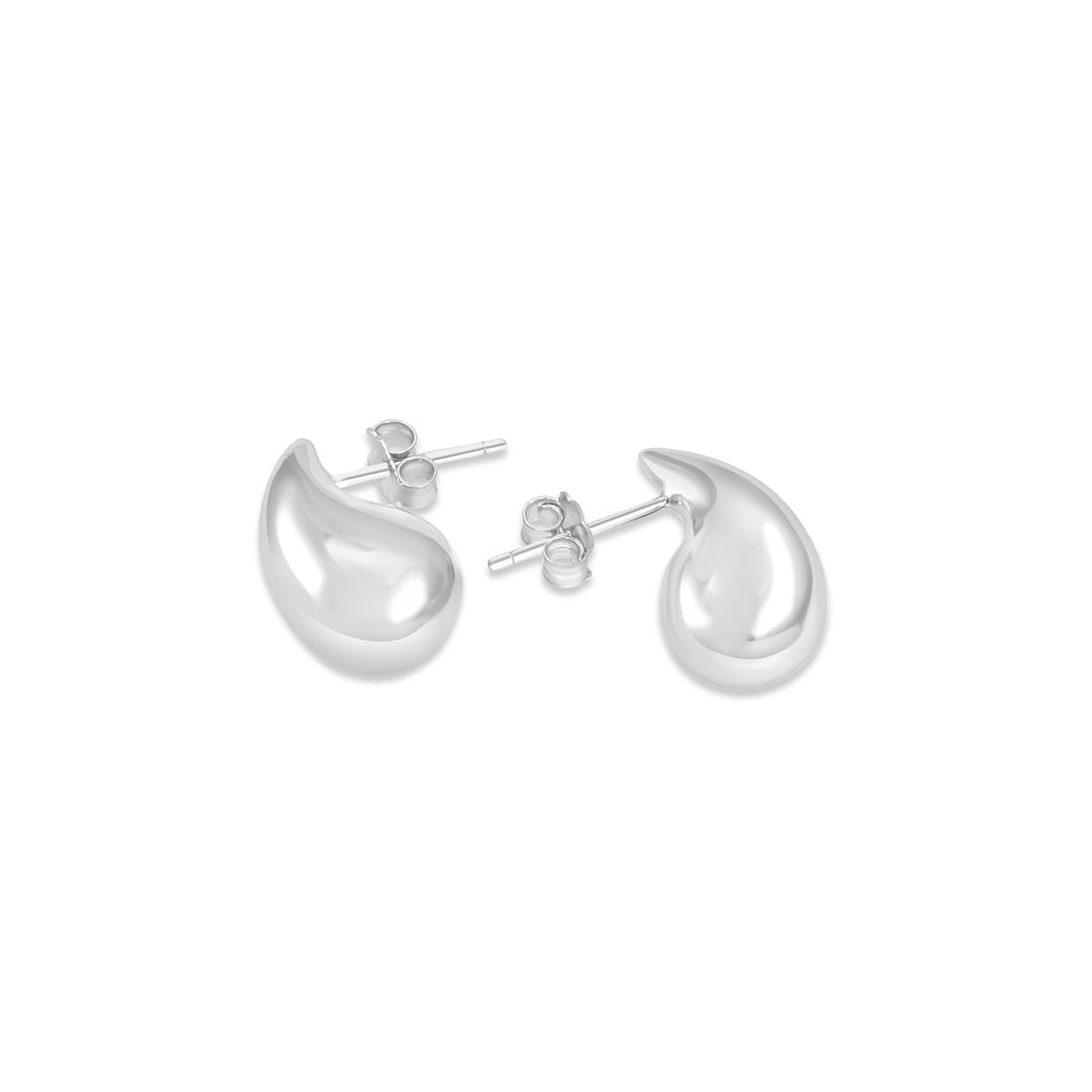 White Rhodium Plated Drop Earring in 925 Sterling Silver