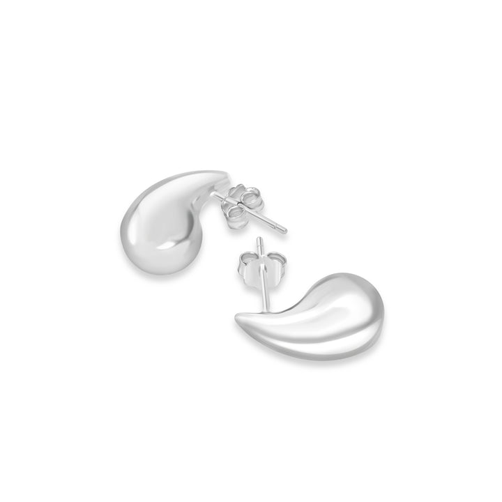 White Rhodium Plated Drop Earring in 925 Sterling Silver