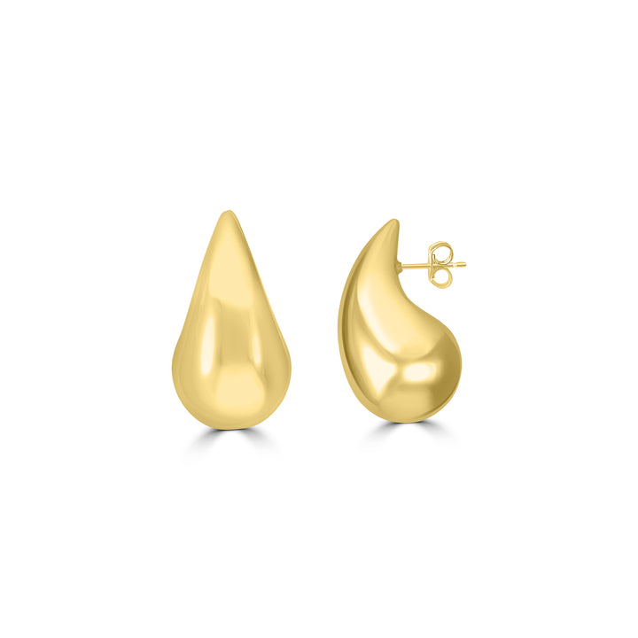 Teardrop Chunky Earring in 14K Yellow Gold