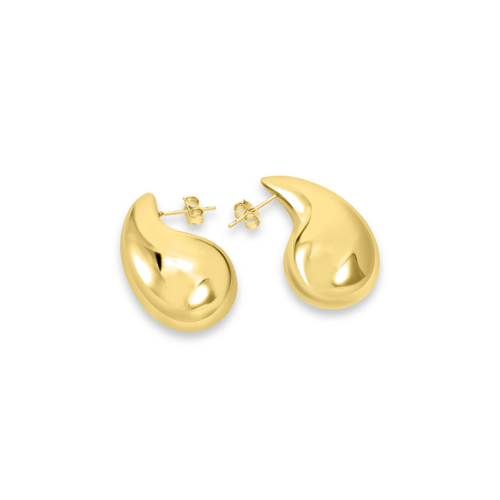 Teardrop Chunky Earring in 14K Yellow Gold