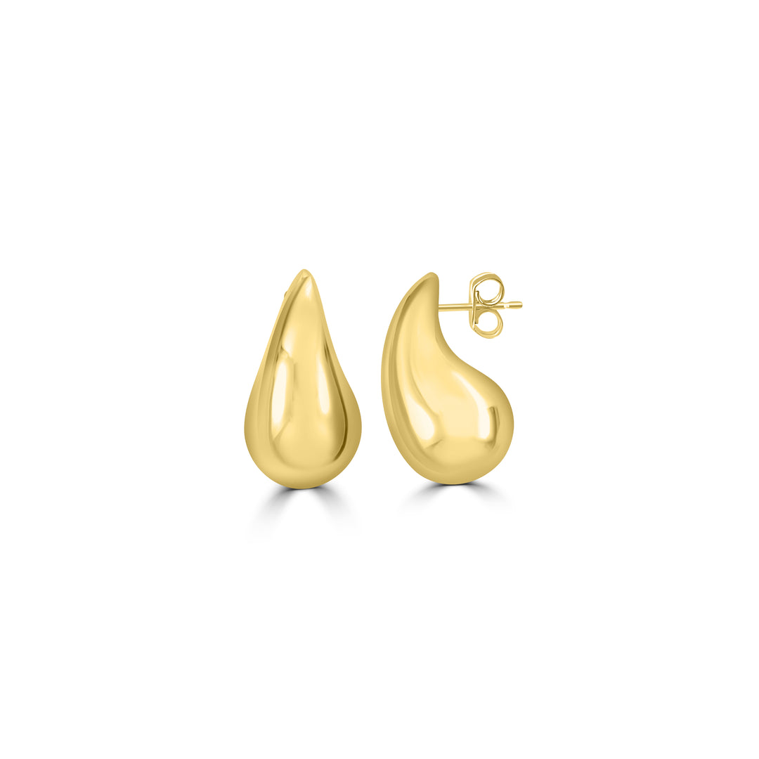 Teardrop Chunky Earring in 14K Yellow Gold