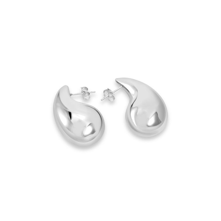 White Rhodium Plated Drop Earring in 925 Sterling Silver