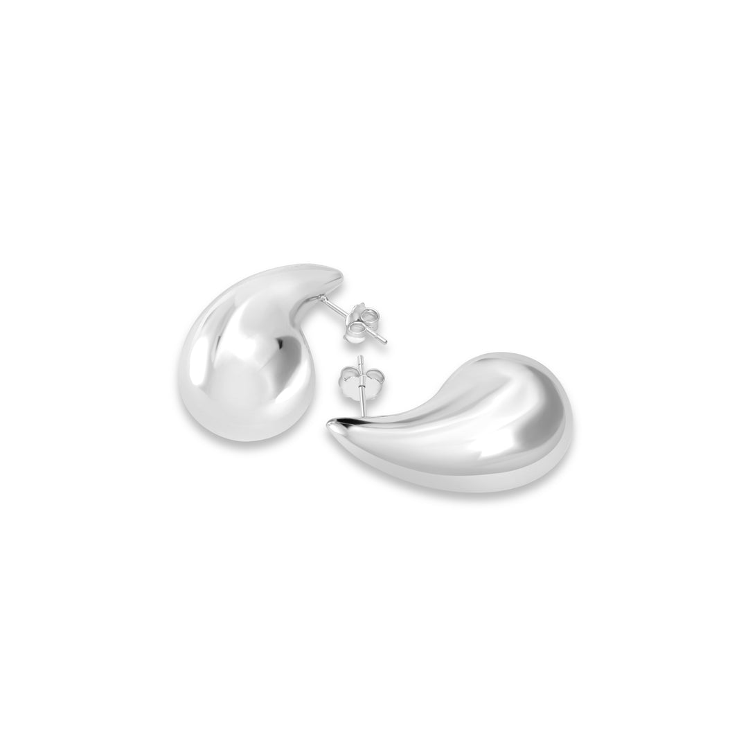 White Rhodium Plated Drop Earring in 925 Sterling Silver