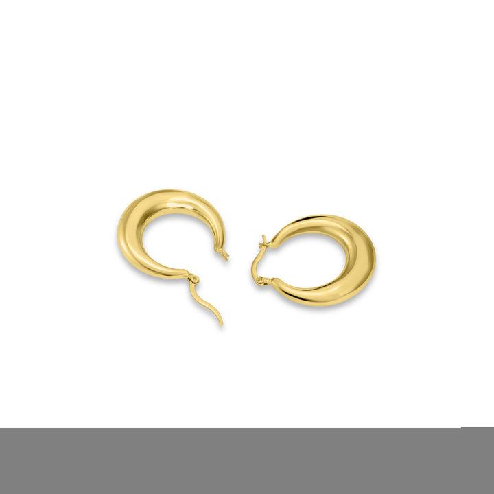 Yellow Gold Plated Round Hoop Earring in 925 Silver