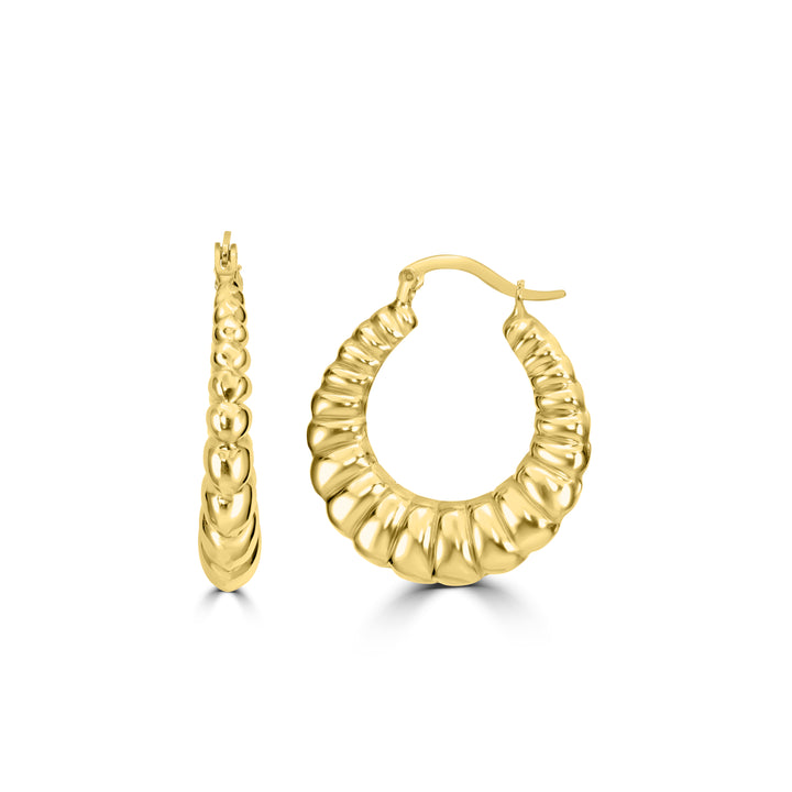 Yellow Gold Plated Hoop Earring in 925 Sterling Silver