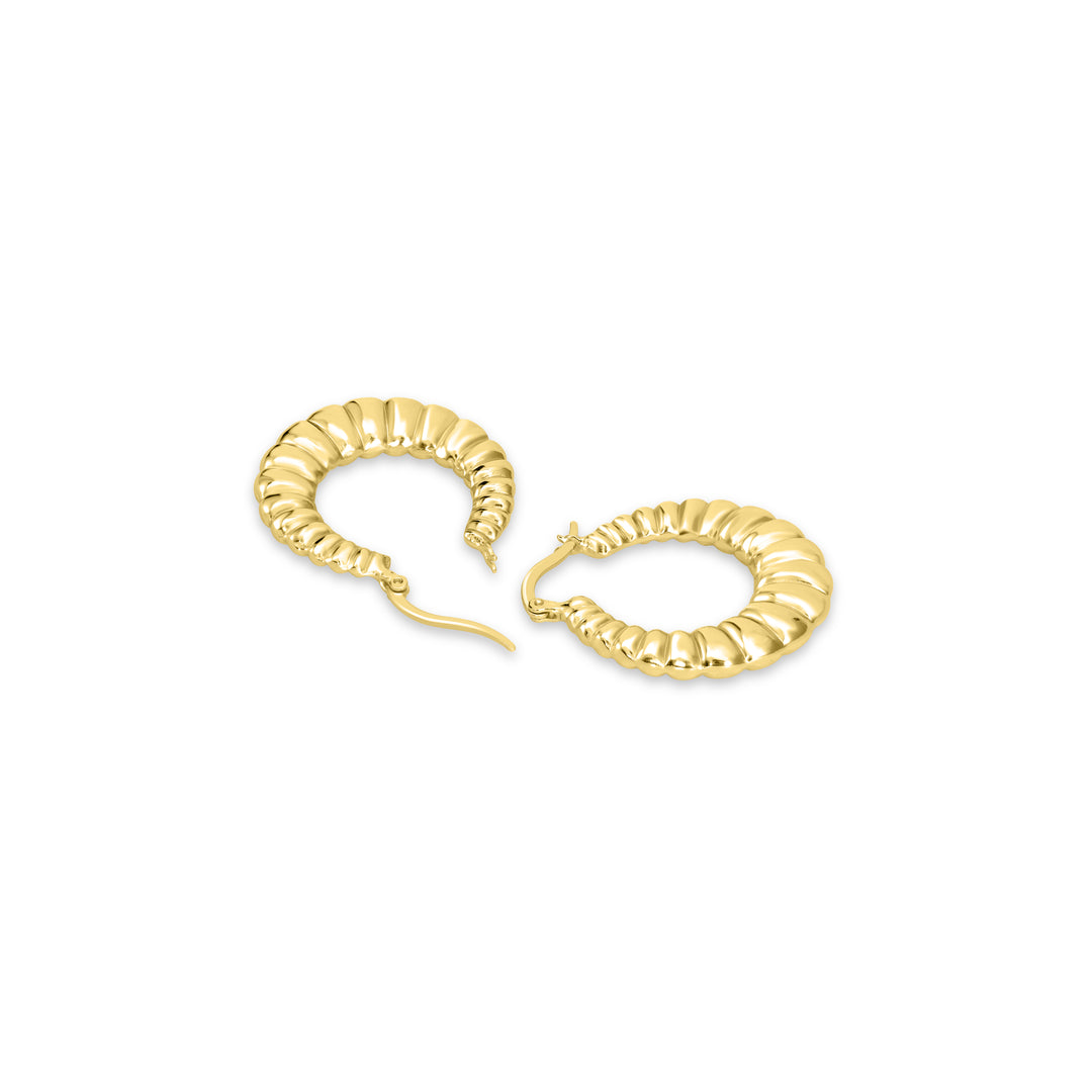 Yellow Gold Plated Hoop Earring in 925 Sterling Silver