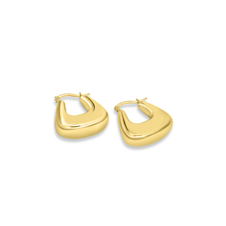 Yellow Gold Plated U-Hoop Earring in 925 Sterling Silver