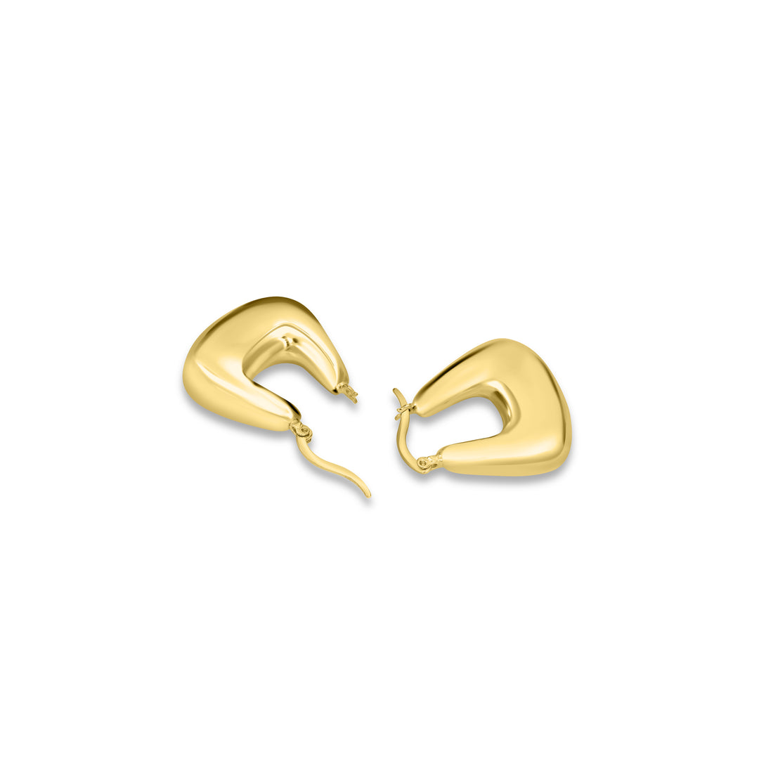 Yellow Gold Plated U-Hoop Earring in 925 Sterling Silver