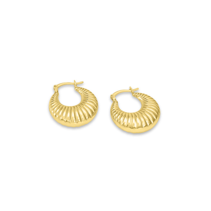 Yellow Gold Plated Creole Hoop Earring in 925 Silver