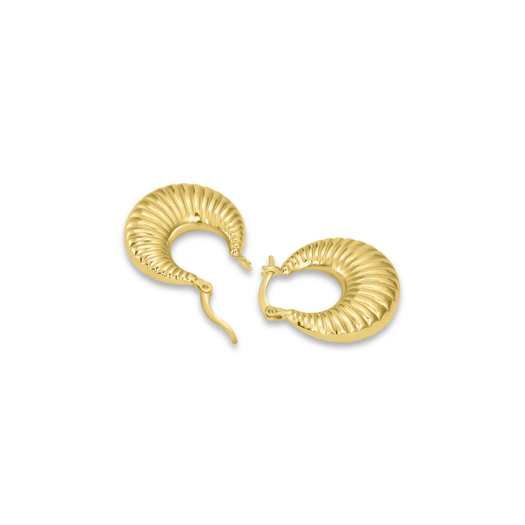 Yellow Gold Plated Creole Hoop Earring in 925 Silver