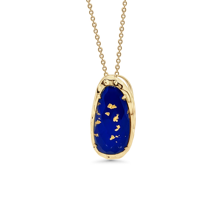 23.1 Cts Lapis Lazuli Drop Pendant in Brass