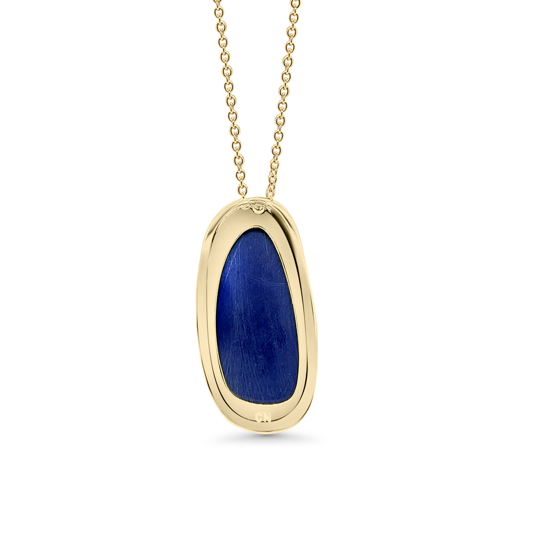 23.1 Cts Lapis Lazuli Drop Pendant in Brass