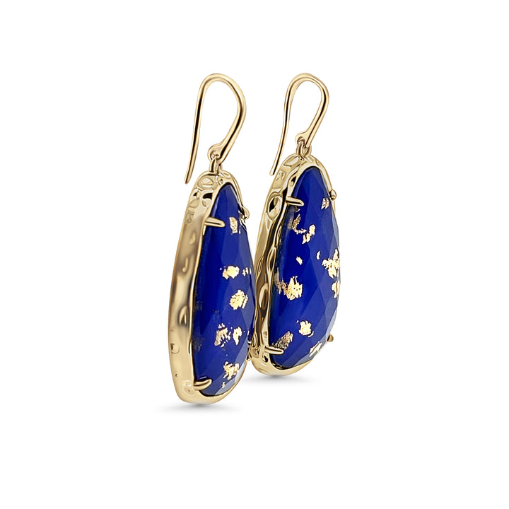 35.96 Cts Lapis Lazuli Dangle Earring in Brass