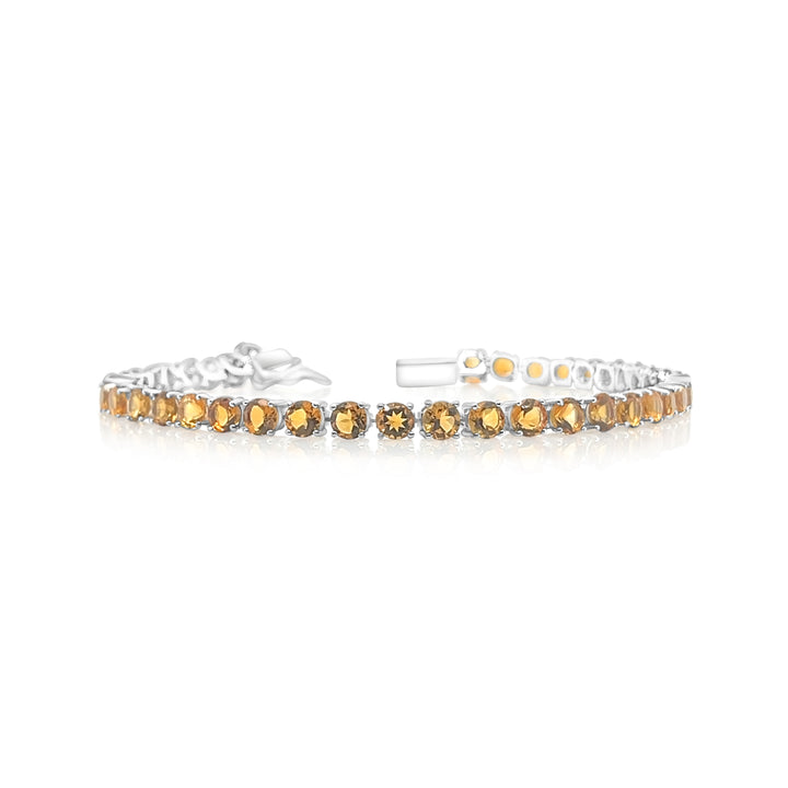 9.92 Cts Citrine Tennis Bracelet in 925 Sterling Silver