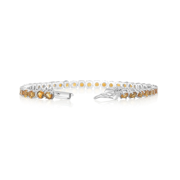 9.92 Cts Citrine Tennis Bracelet in 925 Sterling Silver