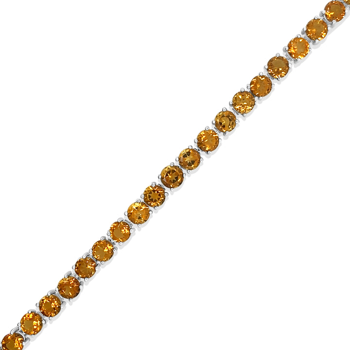 9.92 Cts Citrine Tennis Bracelet in 925 Sterling Silver