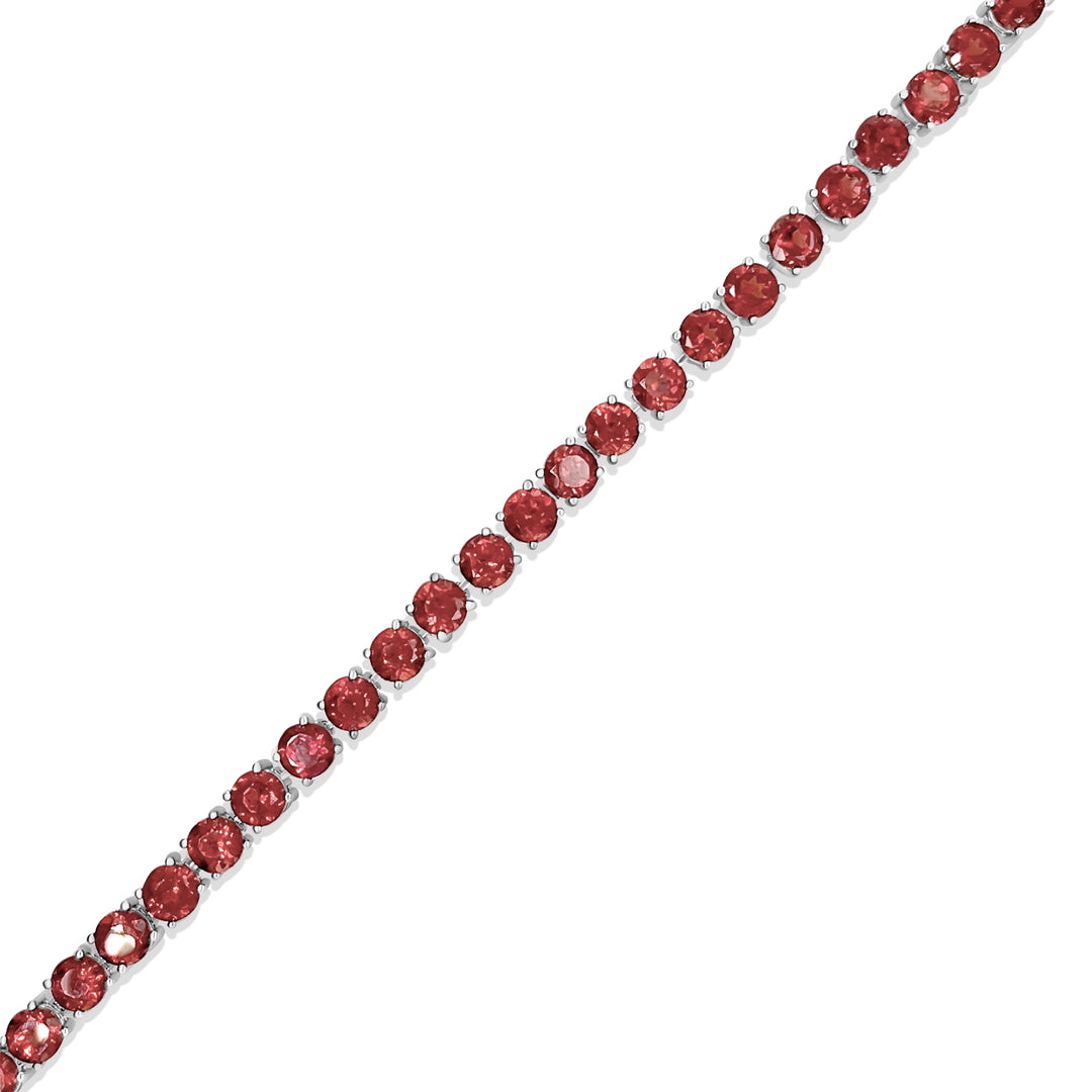 14.02 Cts Garnet Tennis Bracelet in 925 Sterling Silver