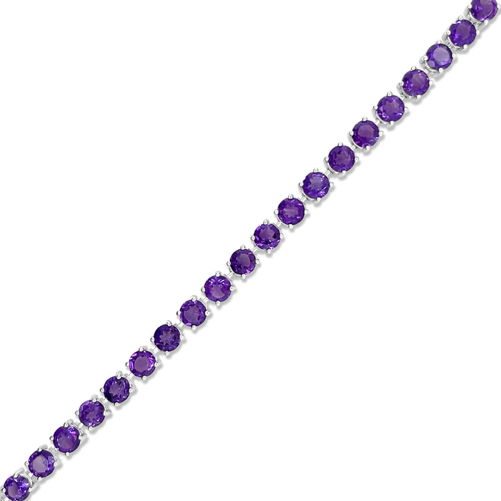 8.72 Cts African Amethyst Tennis Bracelet in 925 Sterling Silver