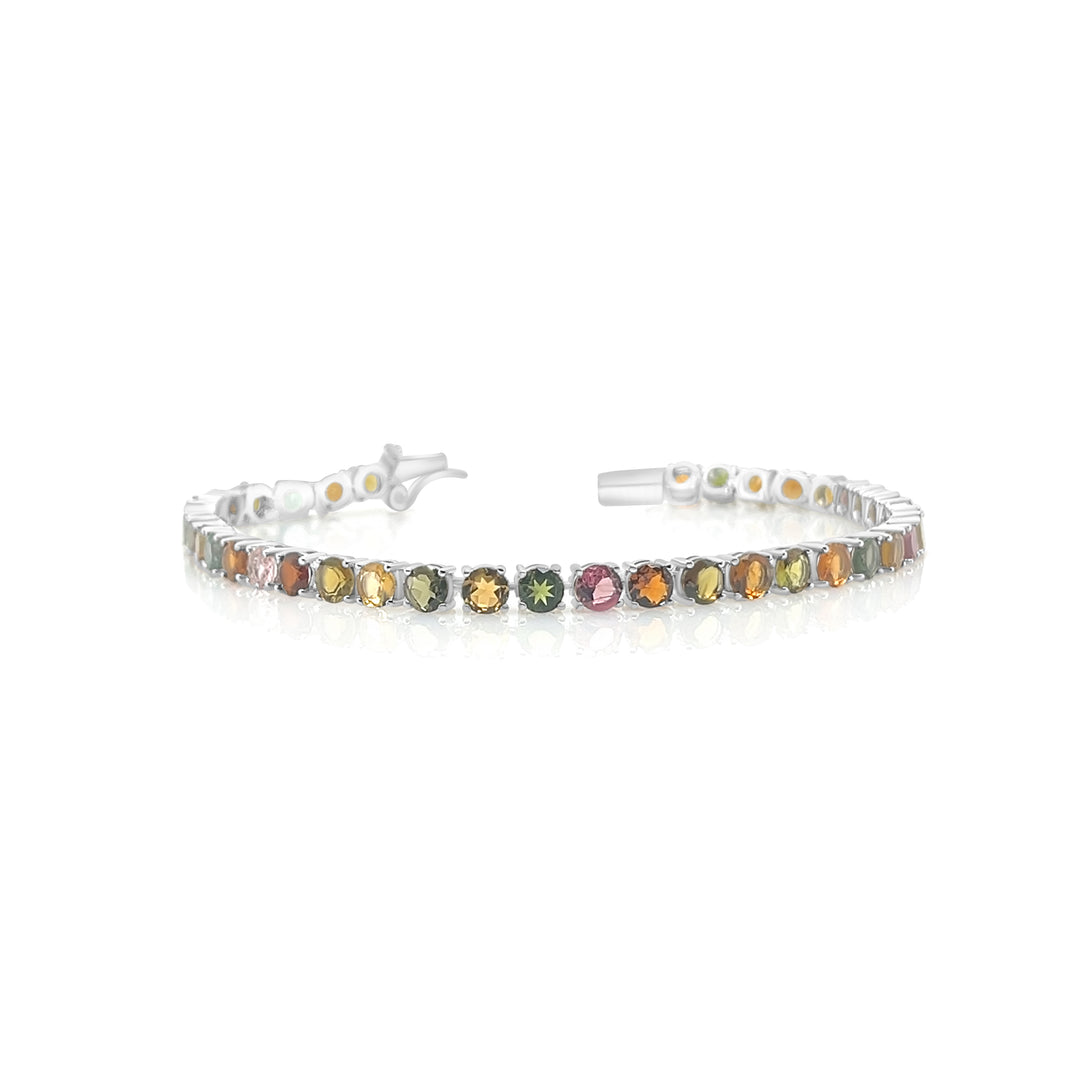 9.53 Cts Tourmaline Tennis Bracelet in 925 Sterling Silver