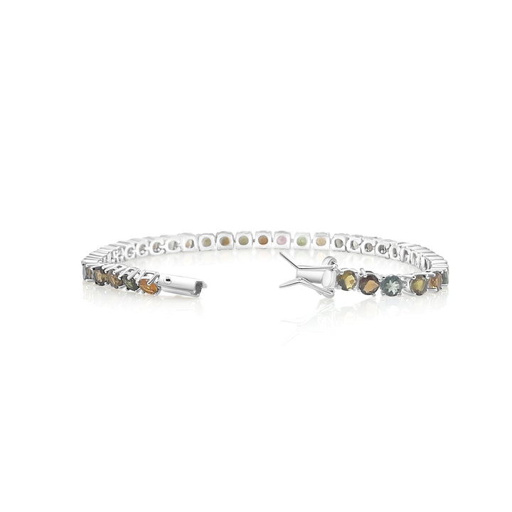 9.53 Cts Tourmaline Tennis Bracelet in 925 Sterling Silver