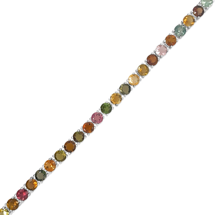 9.53 Cts Tourmaline Tennis Bracelet in 925 Sterling Silver