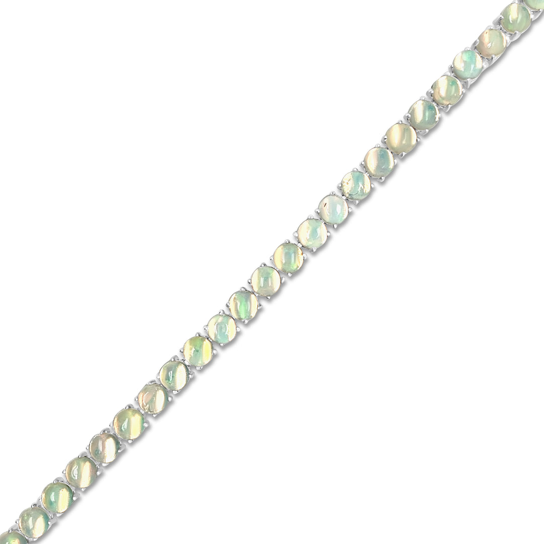 8.36 Cts White Opal Tennis Bracelet in 925 Sterling Silver