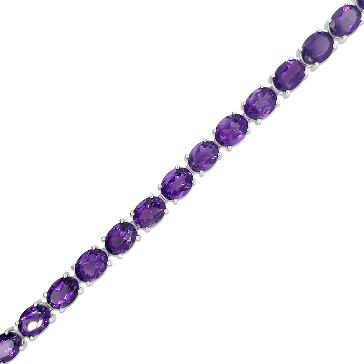 26.41 Cts African Amethyst Tennis Bracelet in 925 Sterling Silver