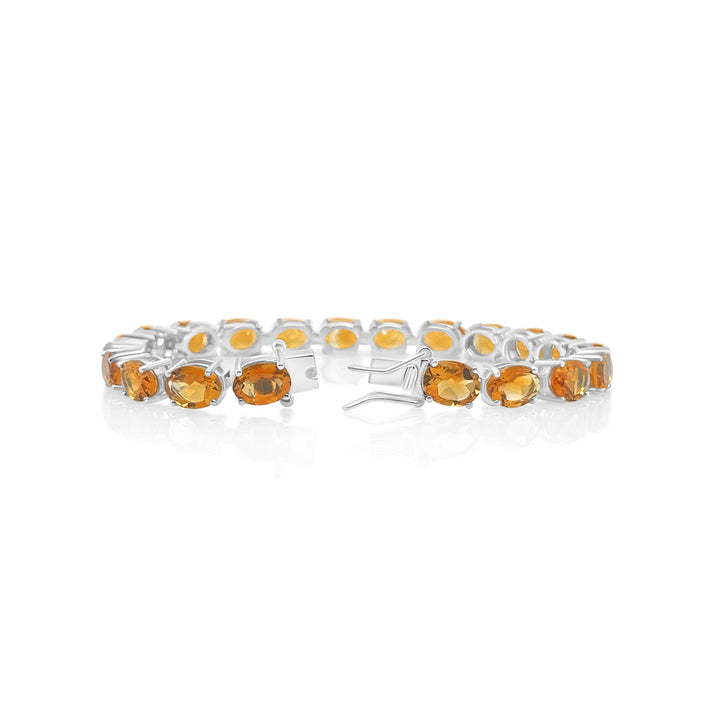 24.86 Cts Citrine Tennis Bracelet in 925 Sterling Silver