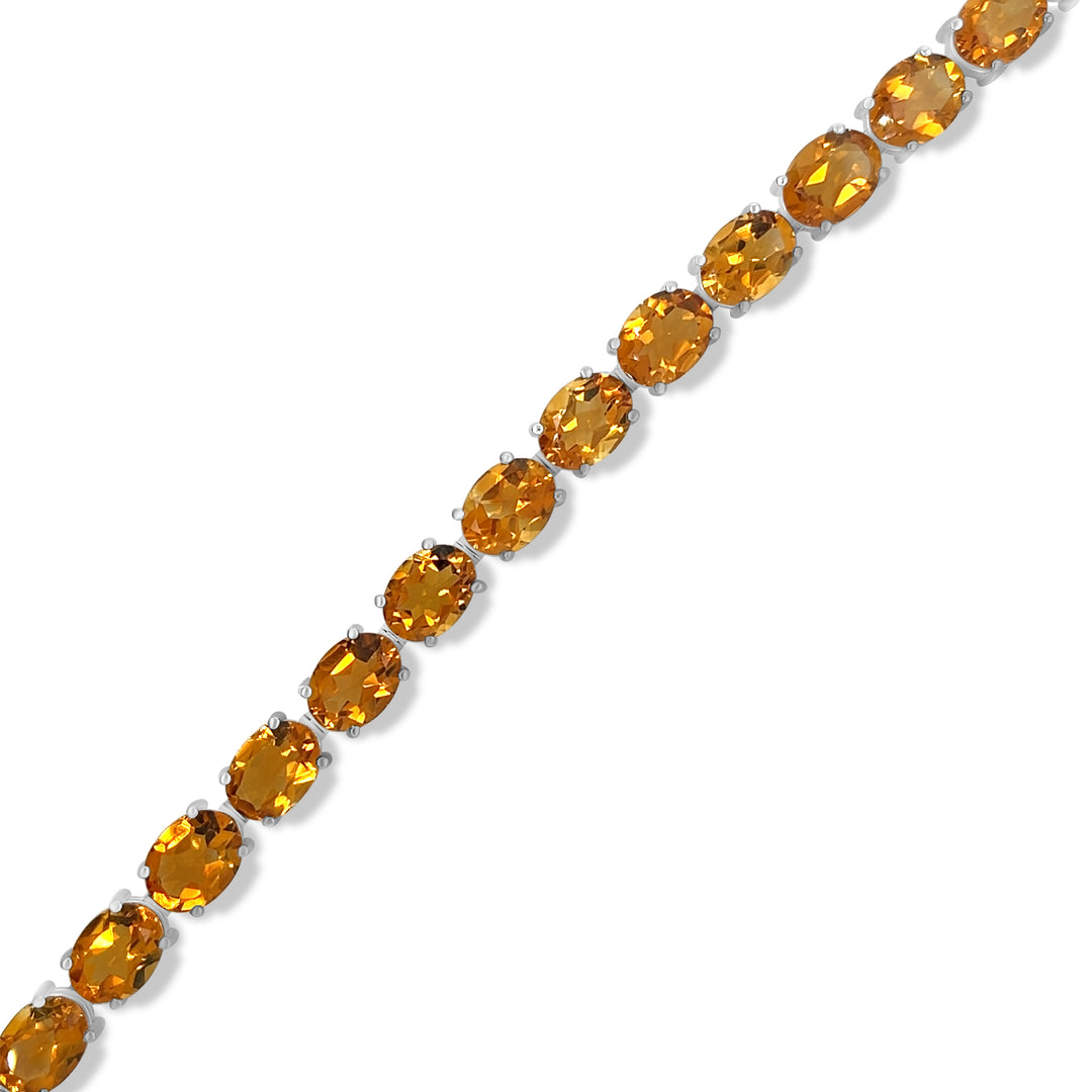 24.86 Cts Citrine Tennis Bracelet in 925 Sterling Silver