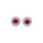 2.56 Cts Pink Sapphire and White Zircon Halo Earring in 925 Sterling Silver