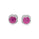 2.56 Cts Pink Sapphire and White Zircon Stud Earring in 925 Sterling Silver