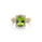 2.42 Cts Peridot and White Zircon Center Design Ring in 925 Sterling Silver