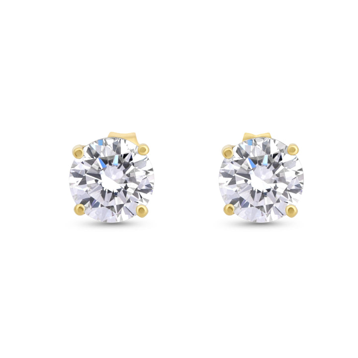 Lab Grown White Diamond Earring in 14K Yellow Gold