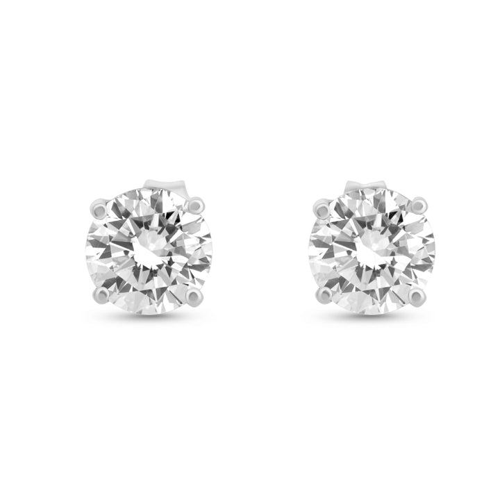 Lab Grown White Diamond Earring in 14K White Gold