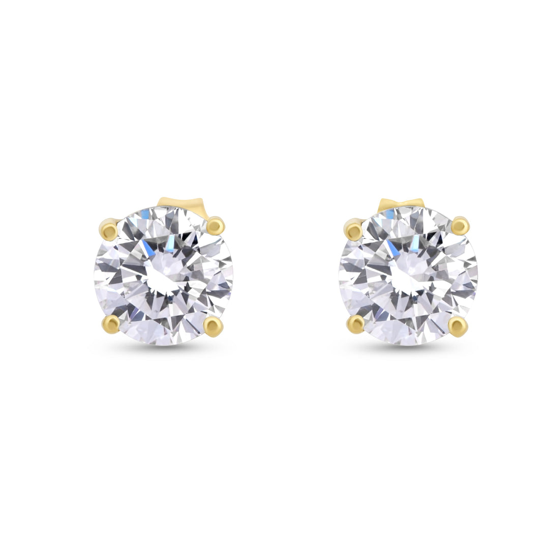 Lab Grown White Diamond Earring in 14K Yellow Gold